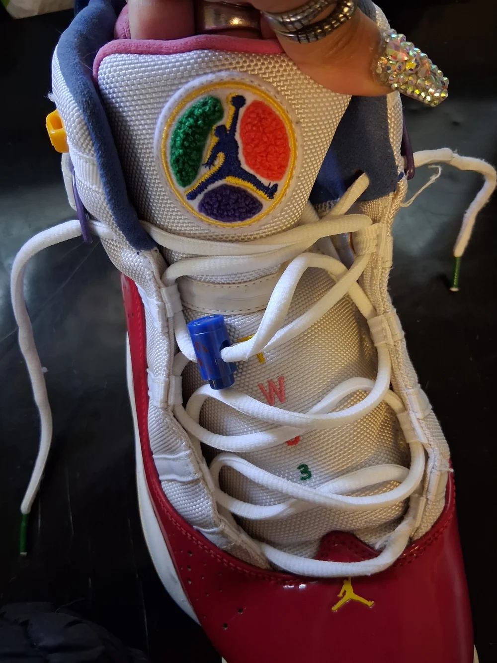 Nike Jordan Multicolor Men's Basketball Sneakers with Red Toe
